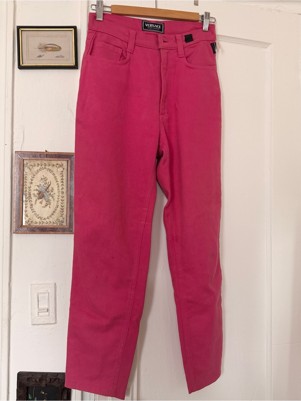 Versace Women's High-Rise Fuchsia Jeans